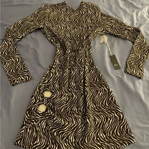 Tilly's Zebra Print Long Sleeve Dress